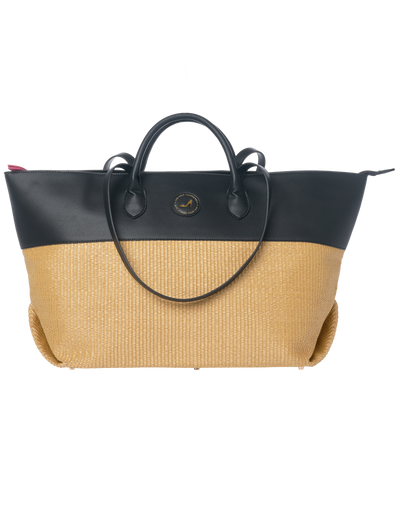 Medium Tote Bag Black & Beige AUDREY