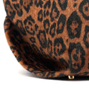 Leopard print tote bag detail in faux pony hair with protective metal studs