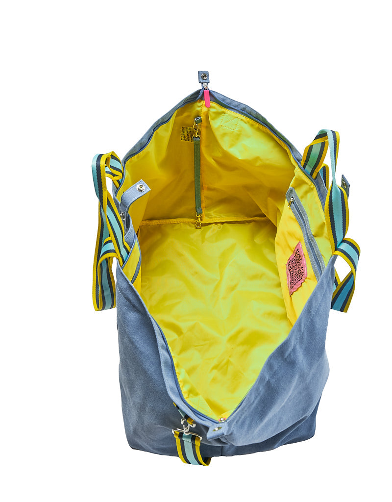 Large blue & yellow unisex KNOKKE tote bag