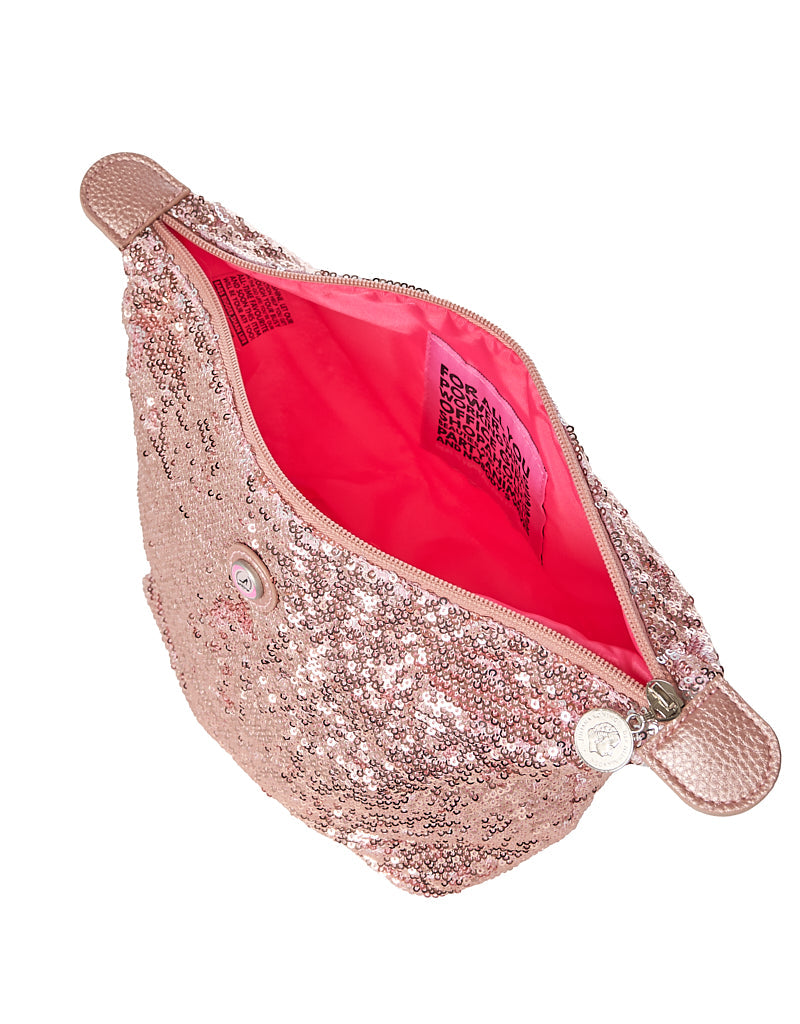 Dusty rose & silver sequin MARRAKECH toiletry bag