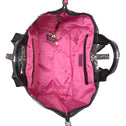Binnenkant van ATF shopper met rits, roze voering en binnenvak, pailletten grijs met regenboogkleuren