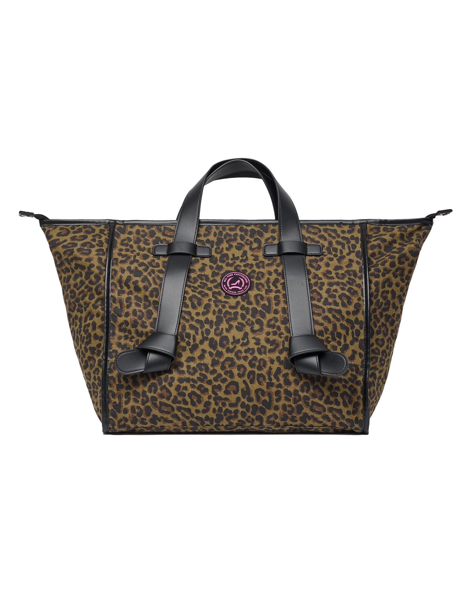 Kleine shopper NEW YORK luipaardprint olijf zwart All-time Favourites