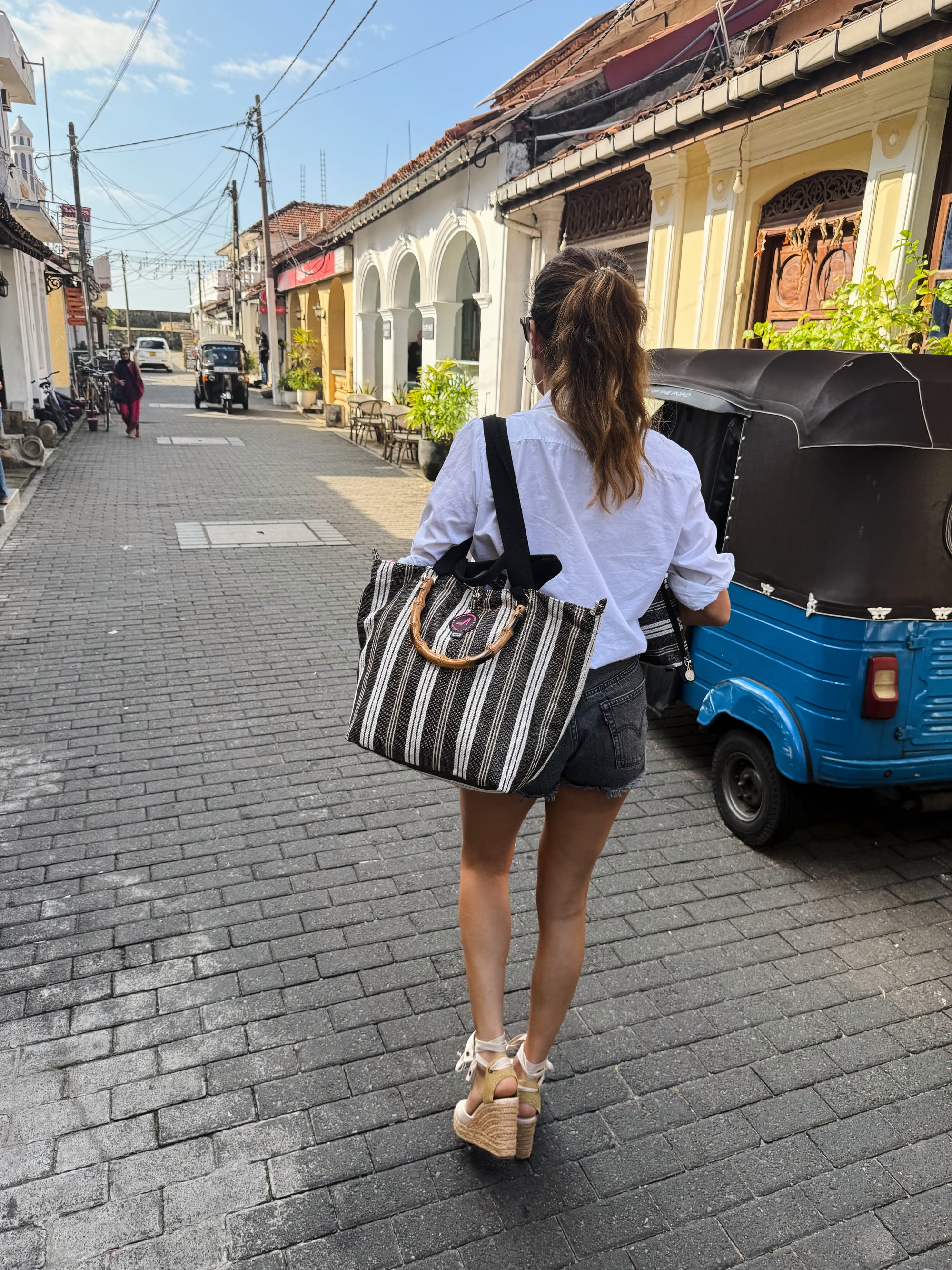Mini shopper zwart-wit GALLE