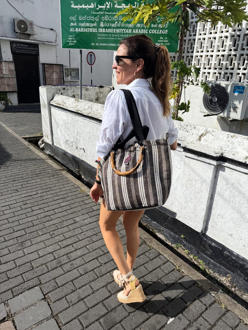 Mini shopper zwart-wit GALLE