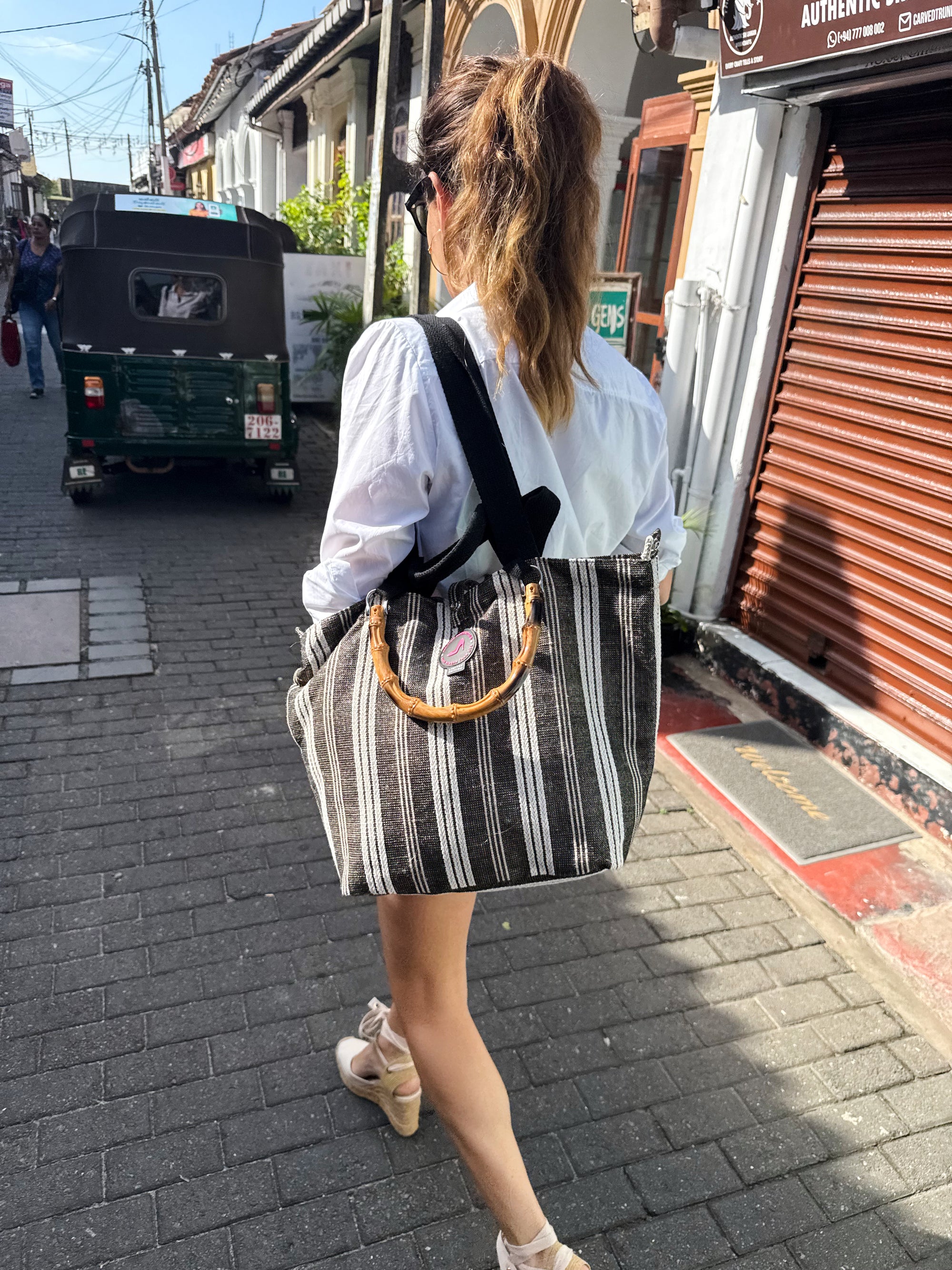 Mini shopper zwart-wit GALLE