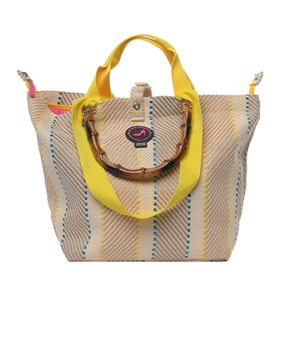 Small tote bag woven yellow CAPE TOWN