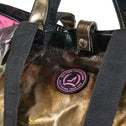 Grote shopper metallic zwart & goud MONTE CARLO