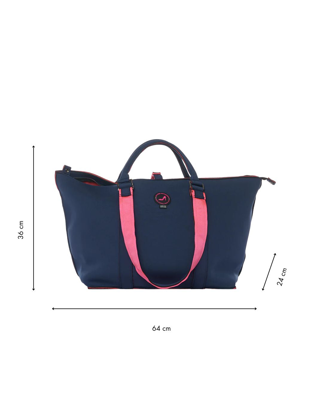 Kleiner Shopper Navy & Pink PALM BEACH