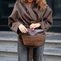 Clutch Faux Shearling Brown GRACE