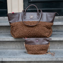 Clutch Faux Shearling Brown GRACE