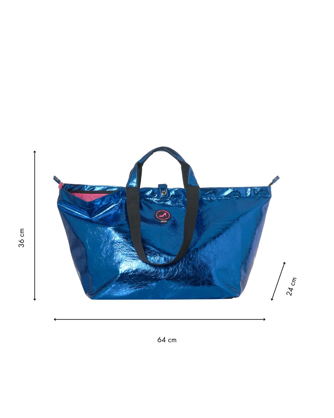 Kleine shopper metallic blauw ZÜRICH