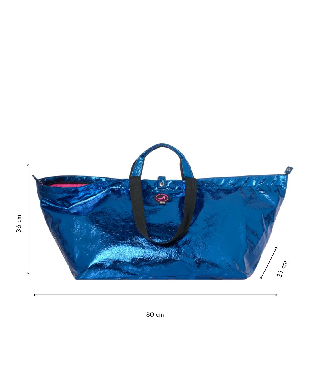 Grote shopper metallic blauw ZÜRICH