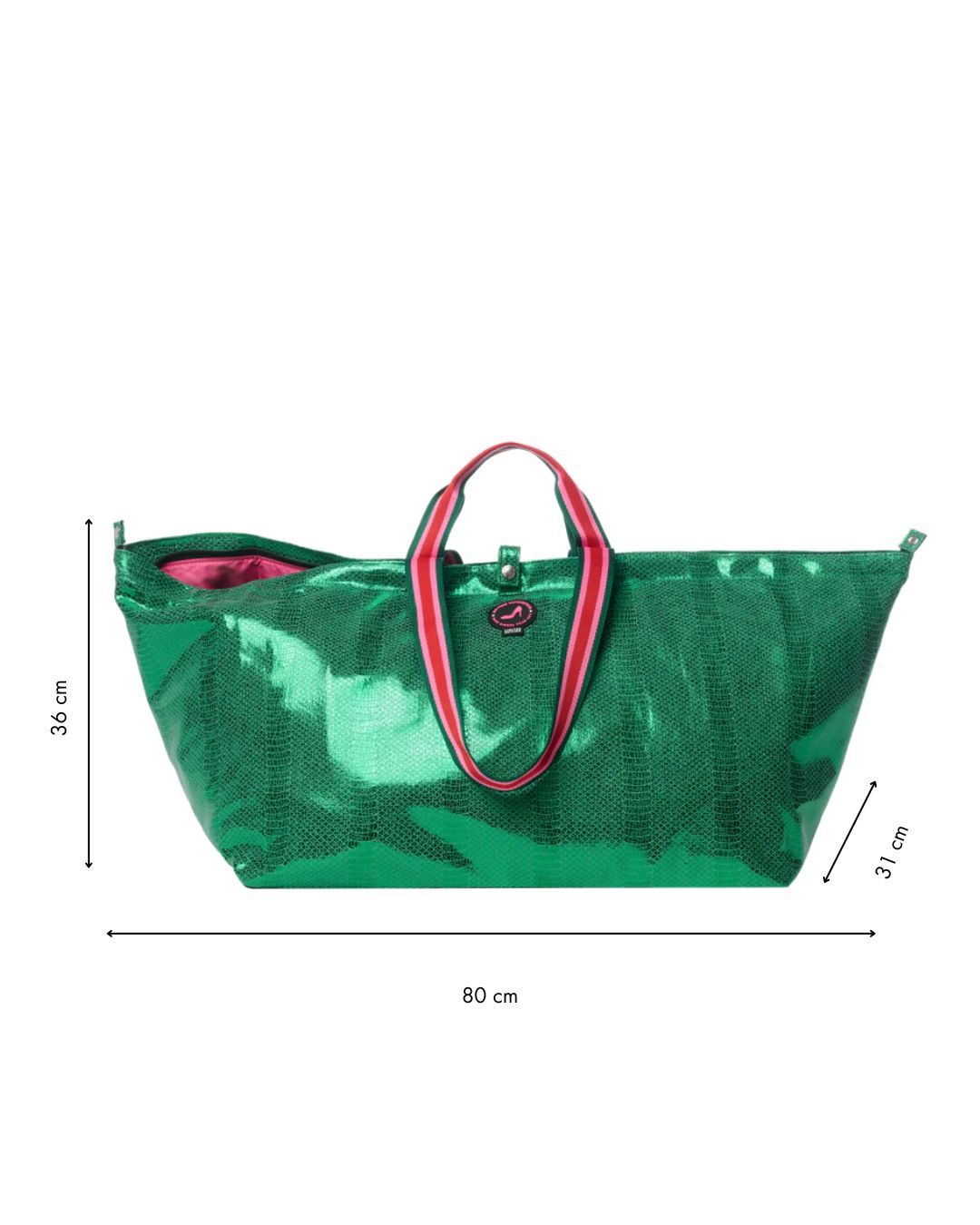 Large Tote Bag Metallic Green VENEZIA