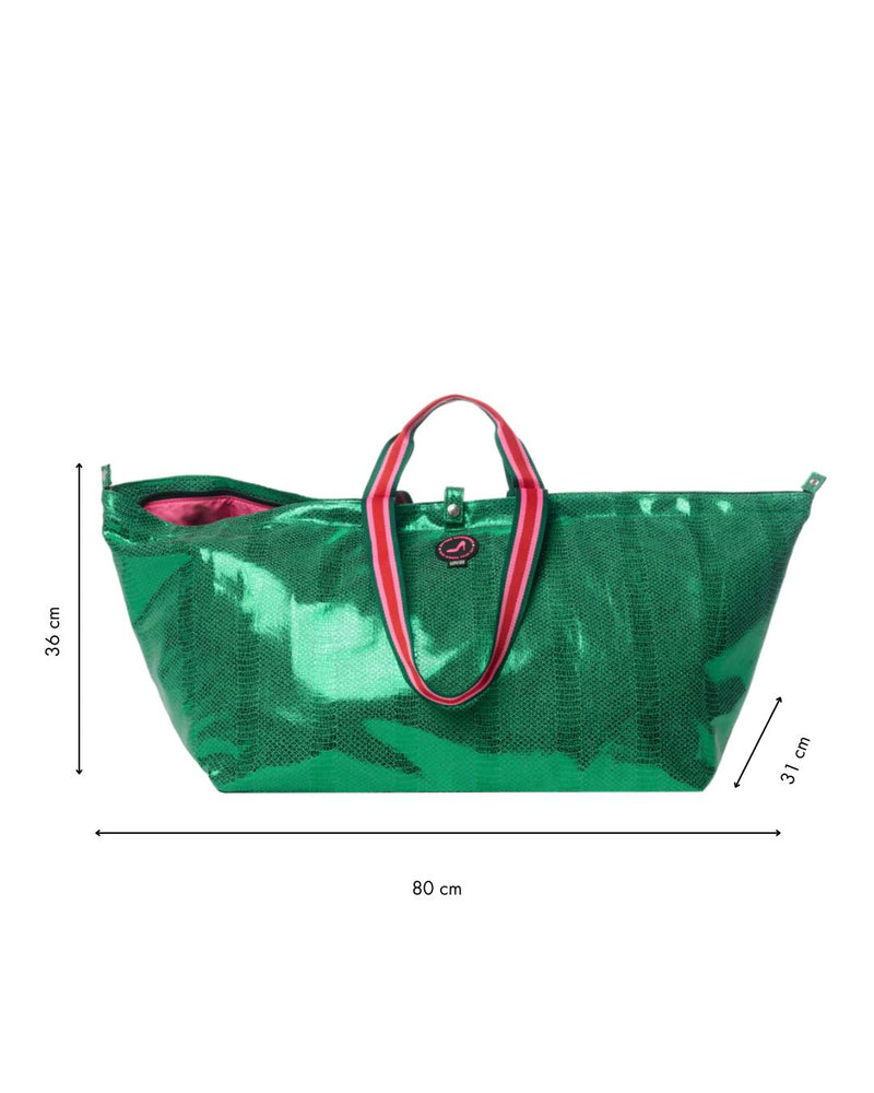 Large Tote Bag Metallic Green VENEZIA