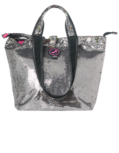 Small Tote Bag Grey & Rainbow Sequin CANNES