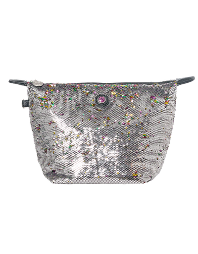 Toiletry Bag Grey & Rainbow Sequin CANNES