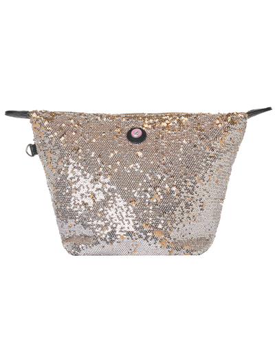 Toiletry bag silver & gold sequin MALLORCA