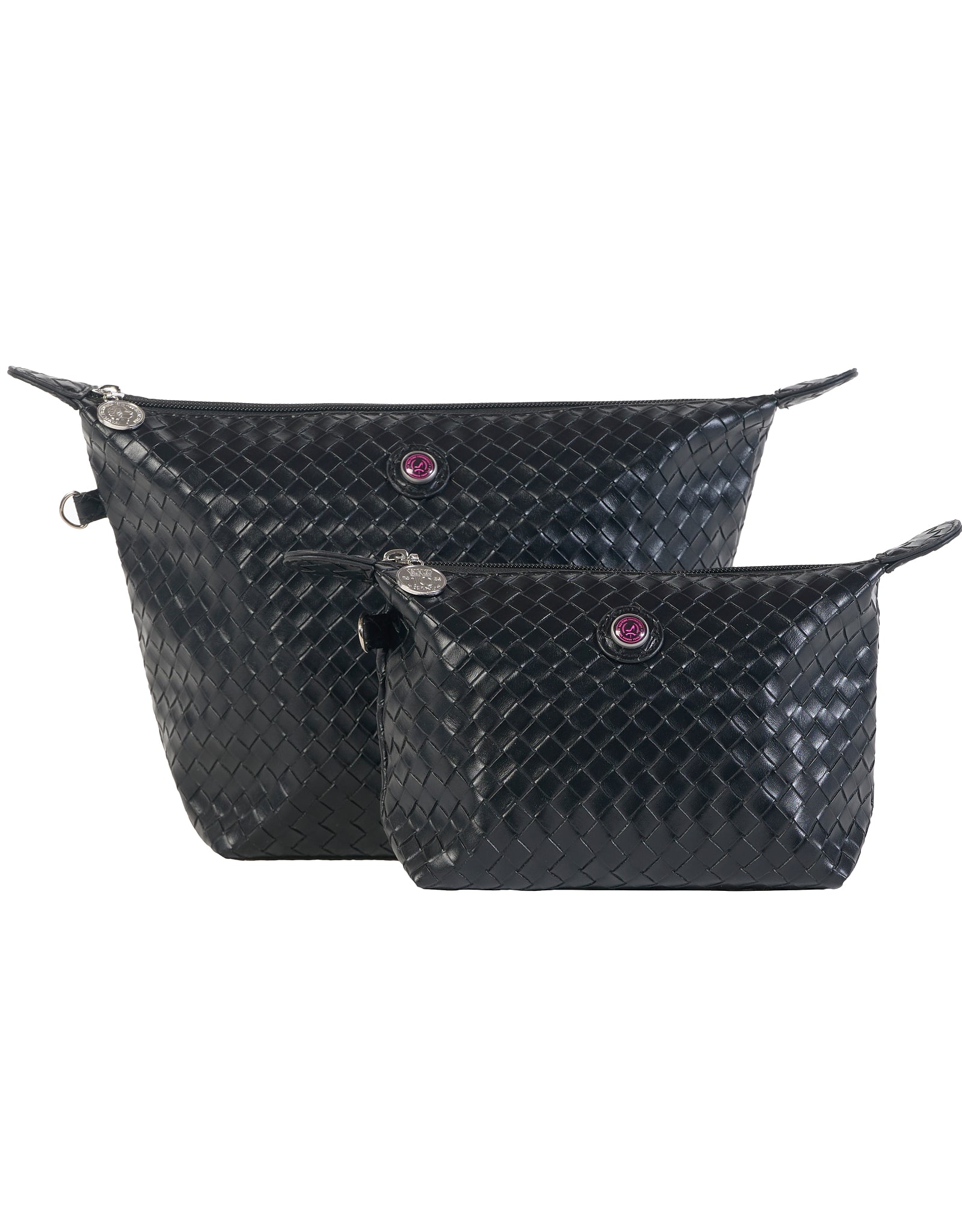 Black braided LONDON toiletry bag