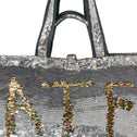 ATF shopper met rits, pailletten grijs met regenboogkleuren