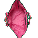 Interior of the Large Tote Bag Venezia with bright pink lining, two inner zip pockets and full zipper closure.
