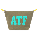 khaki pouch with 'ATF' text on a white background