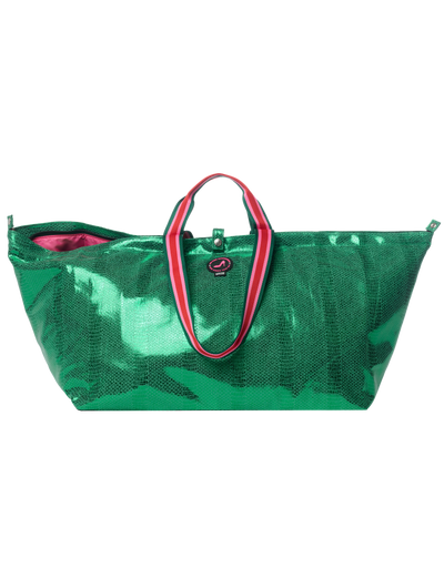 Large Tote Bag Metallic Green VENEZIA