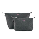 Grijs teddy make-up tasje met rits en grijs teddy toilettasje met rits