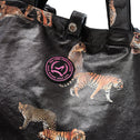 Large black tiger motif FLORENCE tote bag