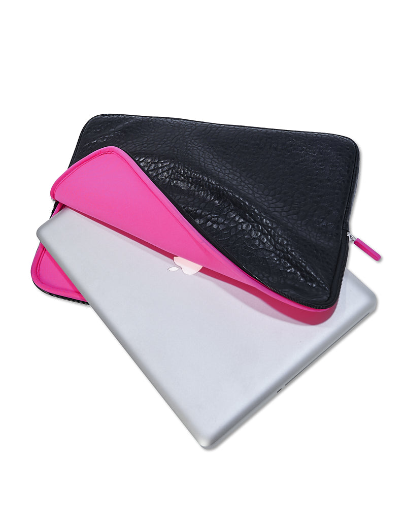 Beschermhoes laptop zwart roze Croco | All-time Favourites